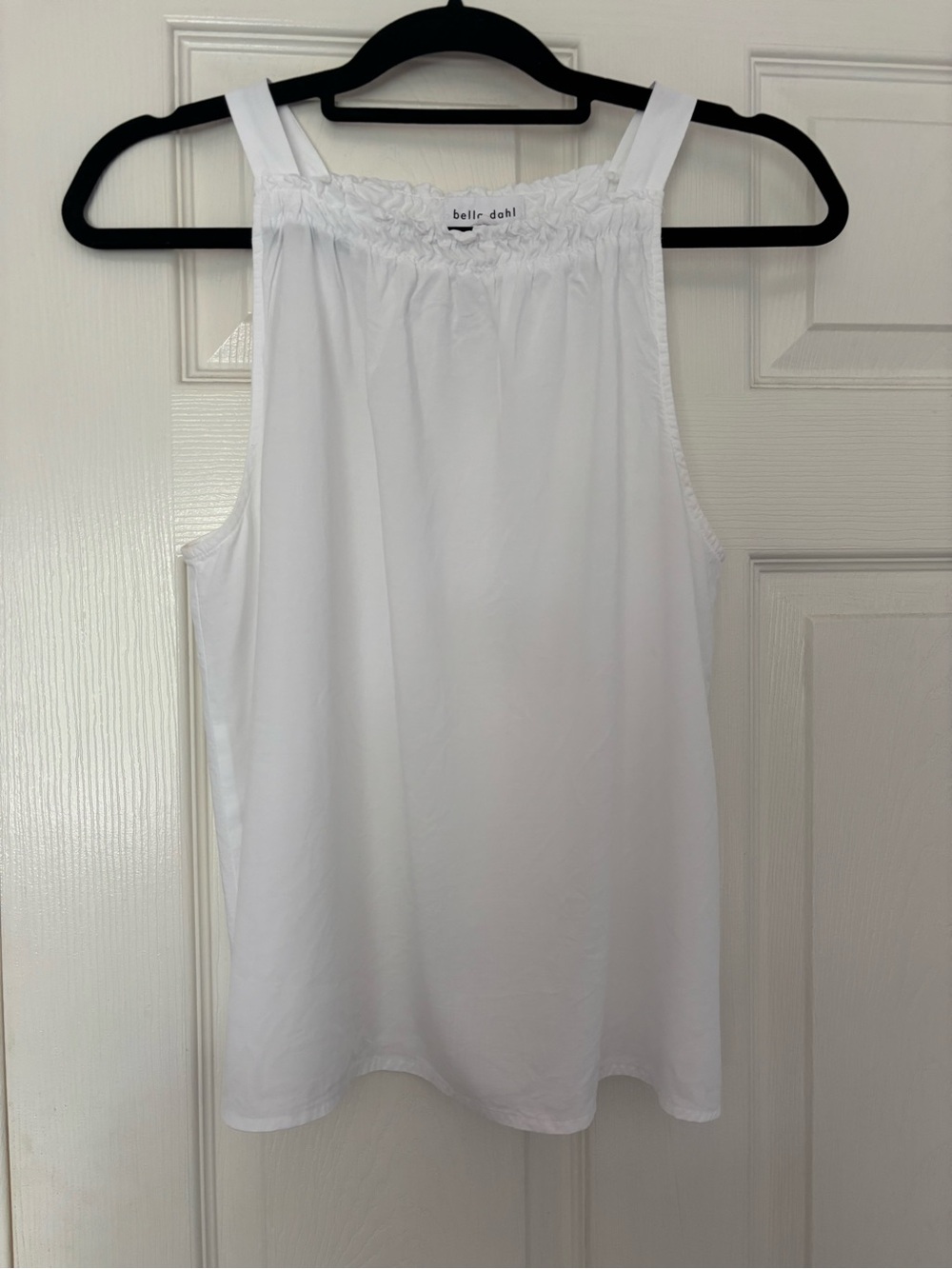 Bella Dahl White Elastic Smocked Top Size Medium